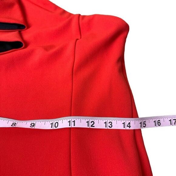 Rachel Roy Collection Flutter One Shoulder Sheath Dress Red Midi S - Picture 10 of 16